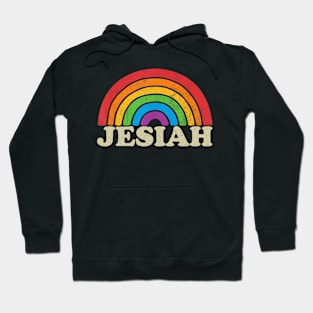 Jesiah - Retro Rainbow Flag Vintage-Style Hoodie